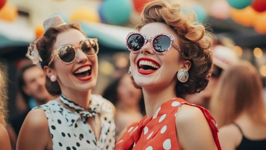 femmes en tenue guinguette avec un foulard